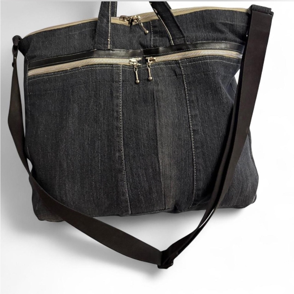 Black Denim Laptop Bag